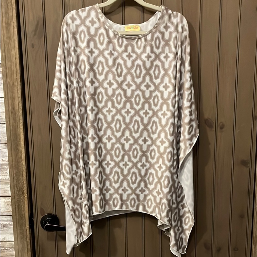 White Tunic with Dolman Sleeves and Boxy Relaxed Fit